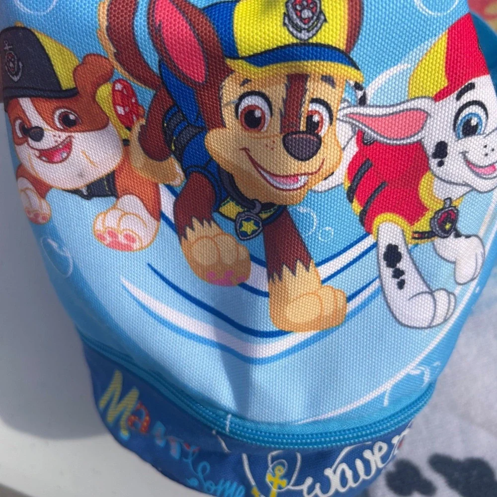 Paw Patrol Beach Towel and Backpack Set Kids Blue Make Some Waves
